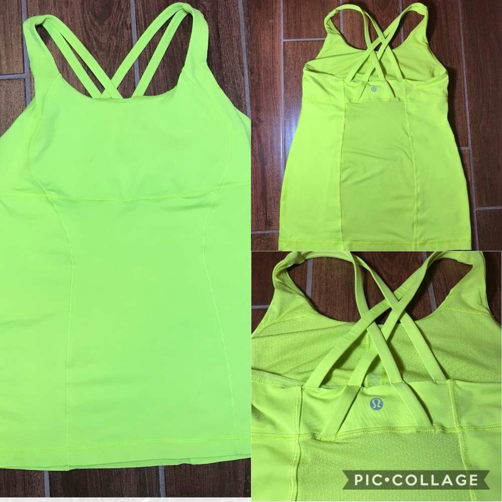 Lululemon Exercise Citron Yellow Tank Size 6 c17